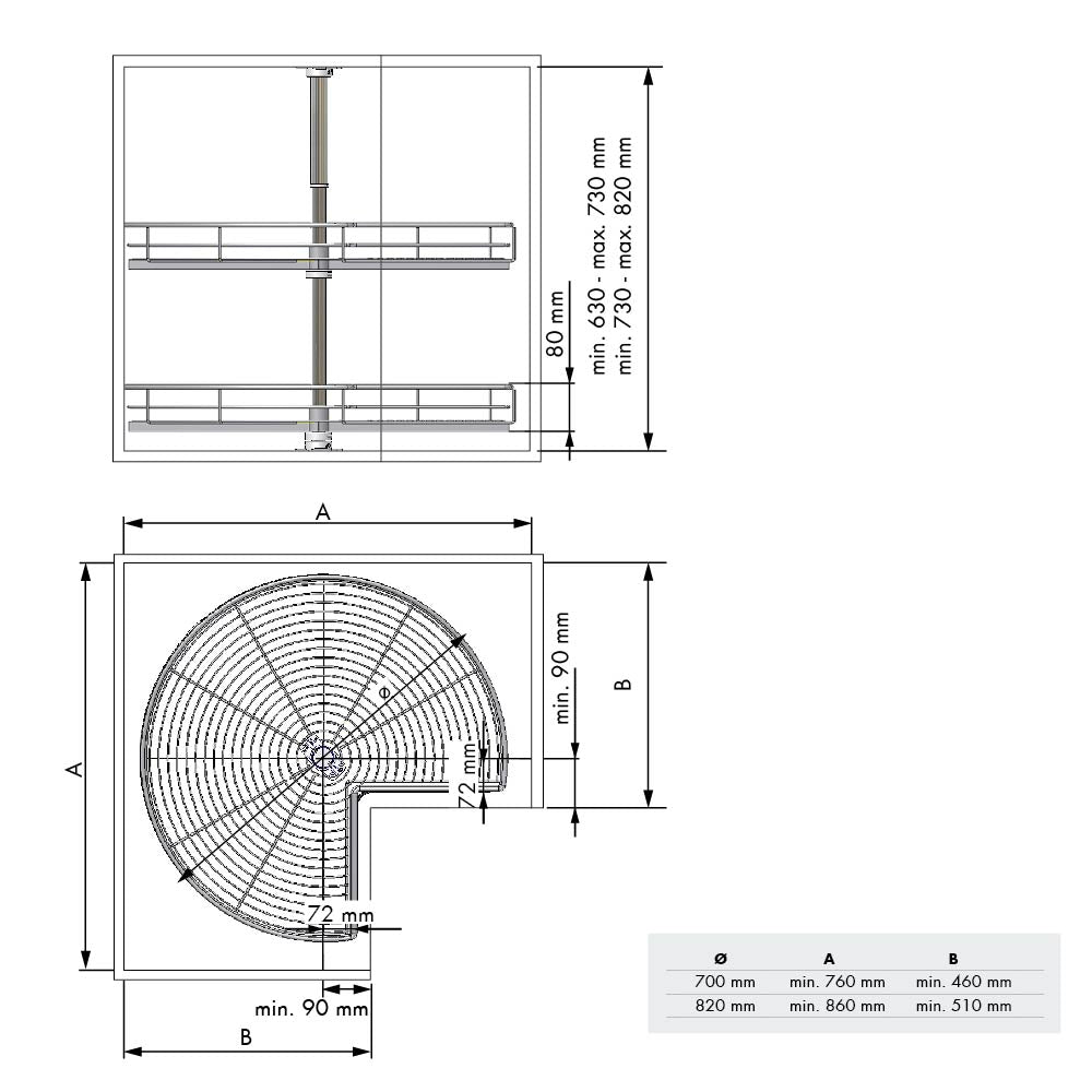 BANDEJA GIRATORIA 270º
