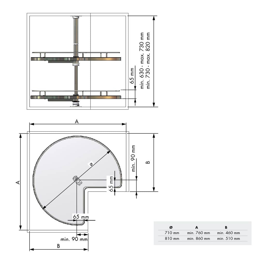 BANDEJA GIRATORIA 270º