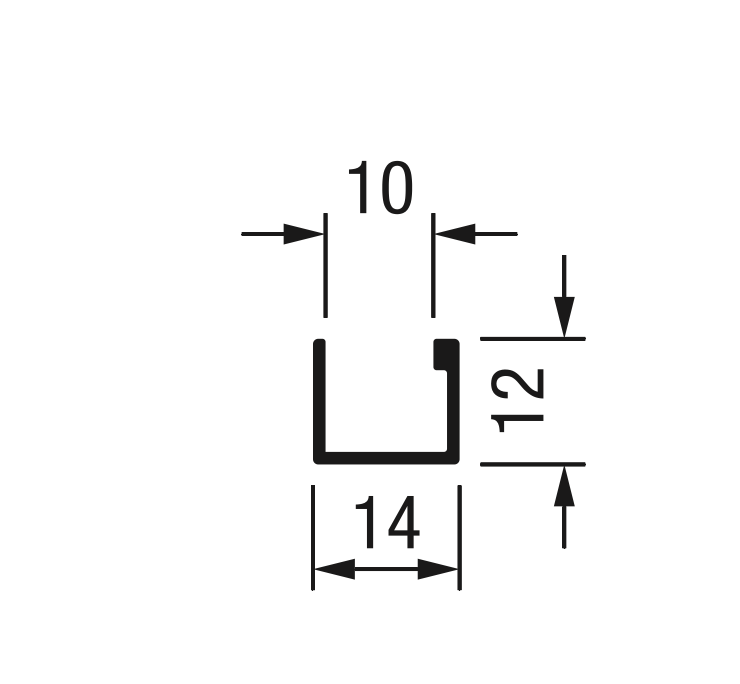 U-Profil 10mm Minimum Mattsilber (2-4) M/L