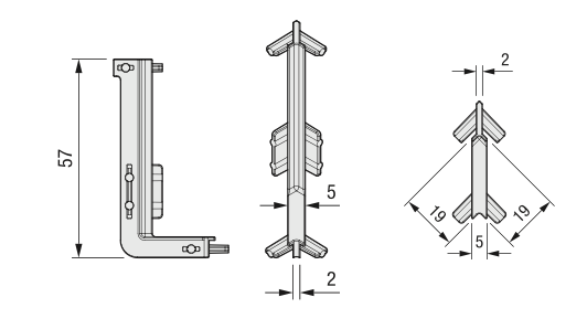RINCON INTERIOR 90º PLATA-GOLA "L" MONZA